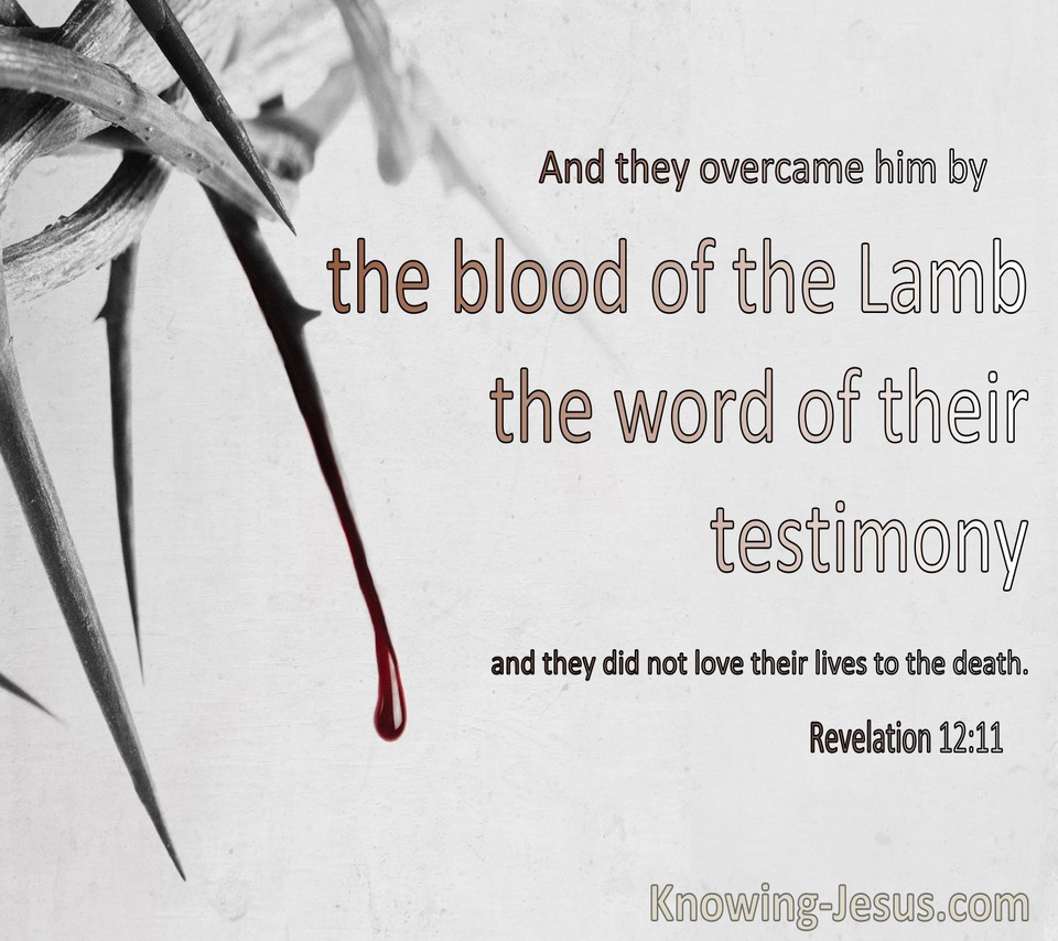 Revelation 12:11The Blood Of The Lamb And Word Of Their Testimony (gray)